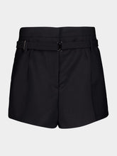 Black Mohair Shorts with Belt | PDP - Fashion Clinic