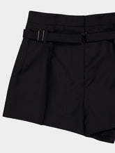 Black Mohair Shorts with Belt | PDP - Fashion Clinic