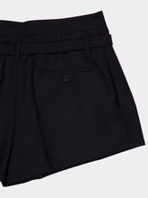 Black Mohair Shorts with Belt | PDP - Fashion Clinic