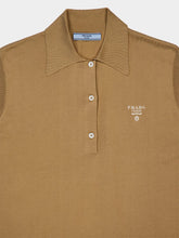 Prada Camel Sleeveless Silk Polo