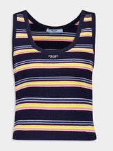 Prada Striped Sleeveless Knit Tank Top