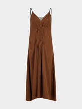 Prada Tobacco Brown Embroidered Midi Dress