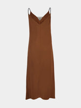 Prada Tobacco Brown Embroidered Midi Dress