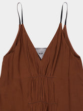 Prada Tobacco Brown Embroidered Midi Dress