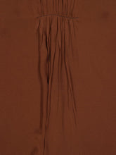 Prada Tobacco Brown Embroidered Midi Dress