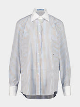Prada Blue Striped Poplin Long-Sleeved Shirt