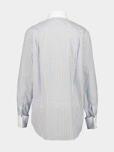 Prada Blue Striped Poplin Long-Sleeved Shirt