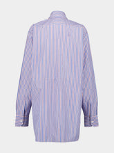 Prada Striped Poplin Shirt in Sapphire Blue