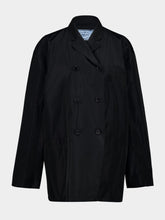 Prada Black Double-Breasted Taffeta Jacket