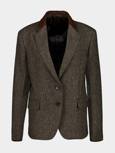 Prada Ebony Chevron Wool Single-Breasted Jacket
