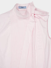 Prada Light Pink Sleeveless Cotton Shirt with Neck Bow