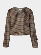 Prada Cashgora Check Blouse