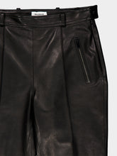 Balmain Black Lambskin Stirrup Trousers