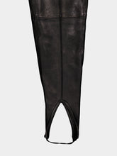 Balmain Black Lambskin Stirrup Trousers