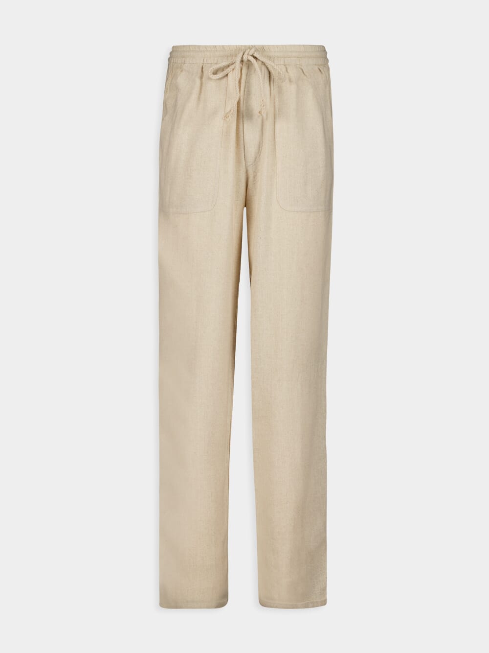 Cream Silk Tapered Trousers