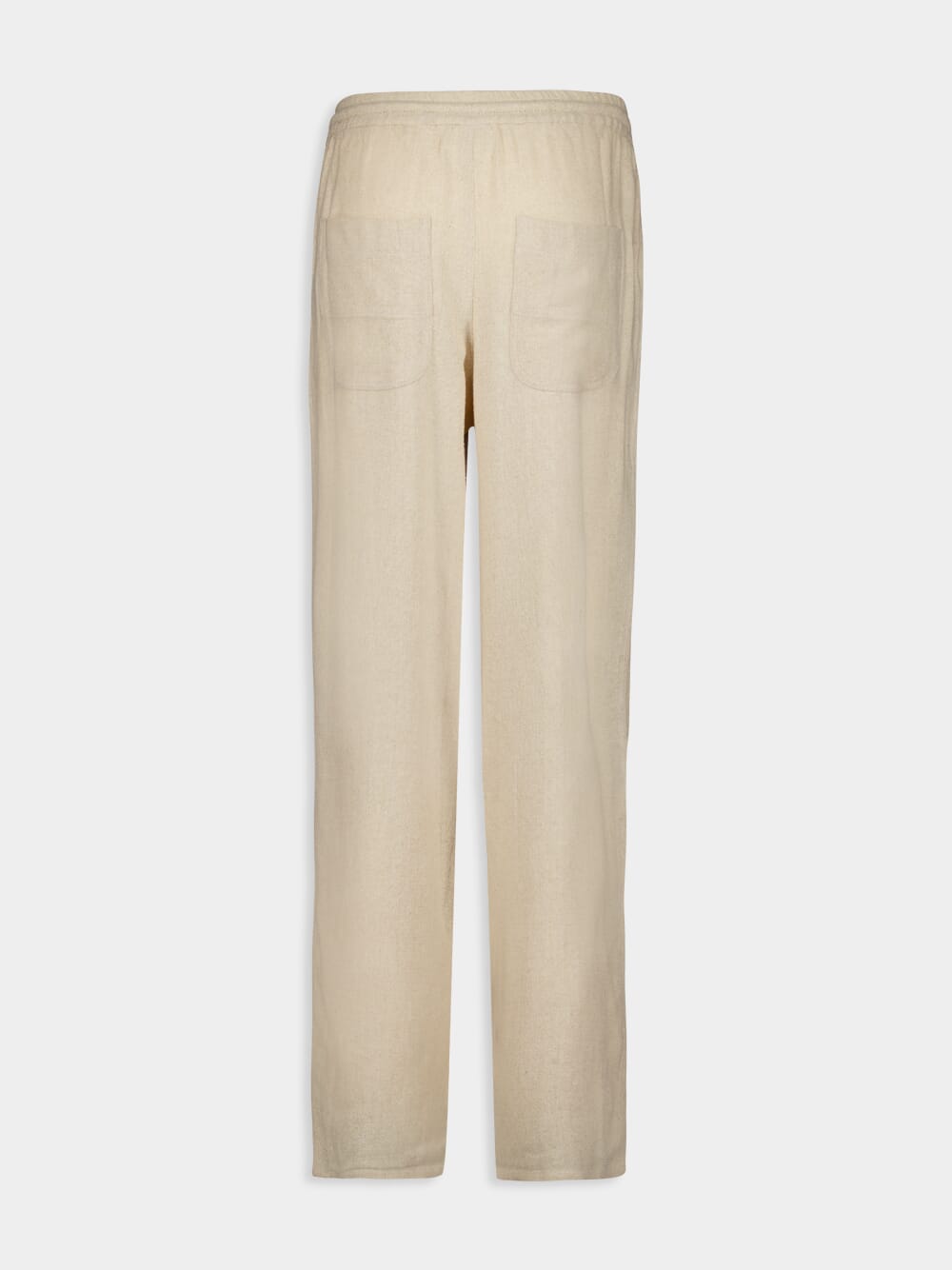 Cream Silk Tapered Trousers