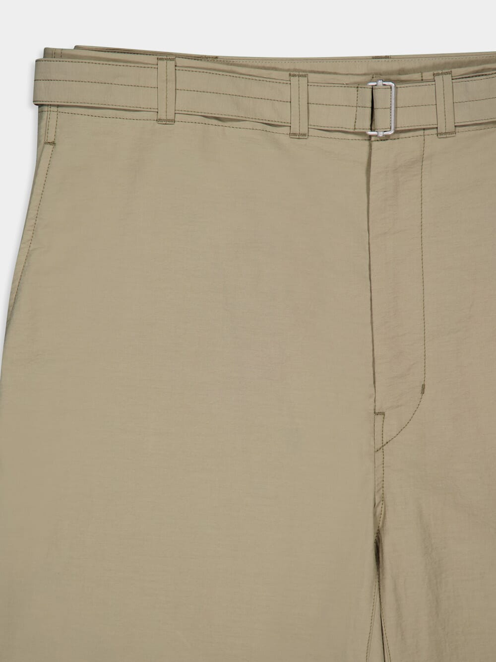 Dusty Khaki Belted Carrot Pants