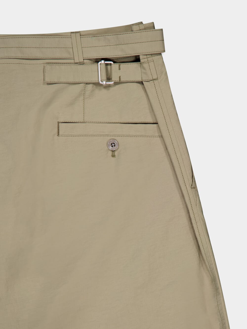 Dusty Khaki Belted Carrot Pants