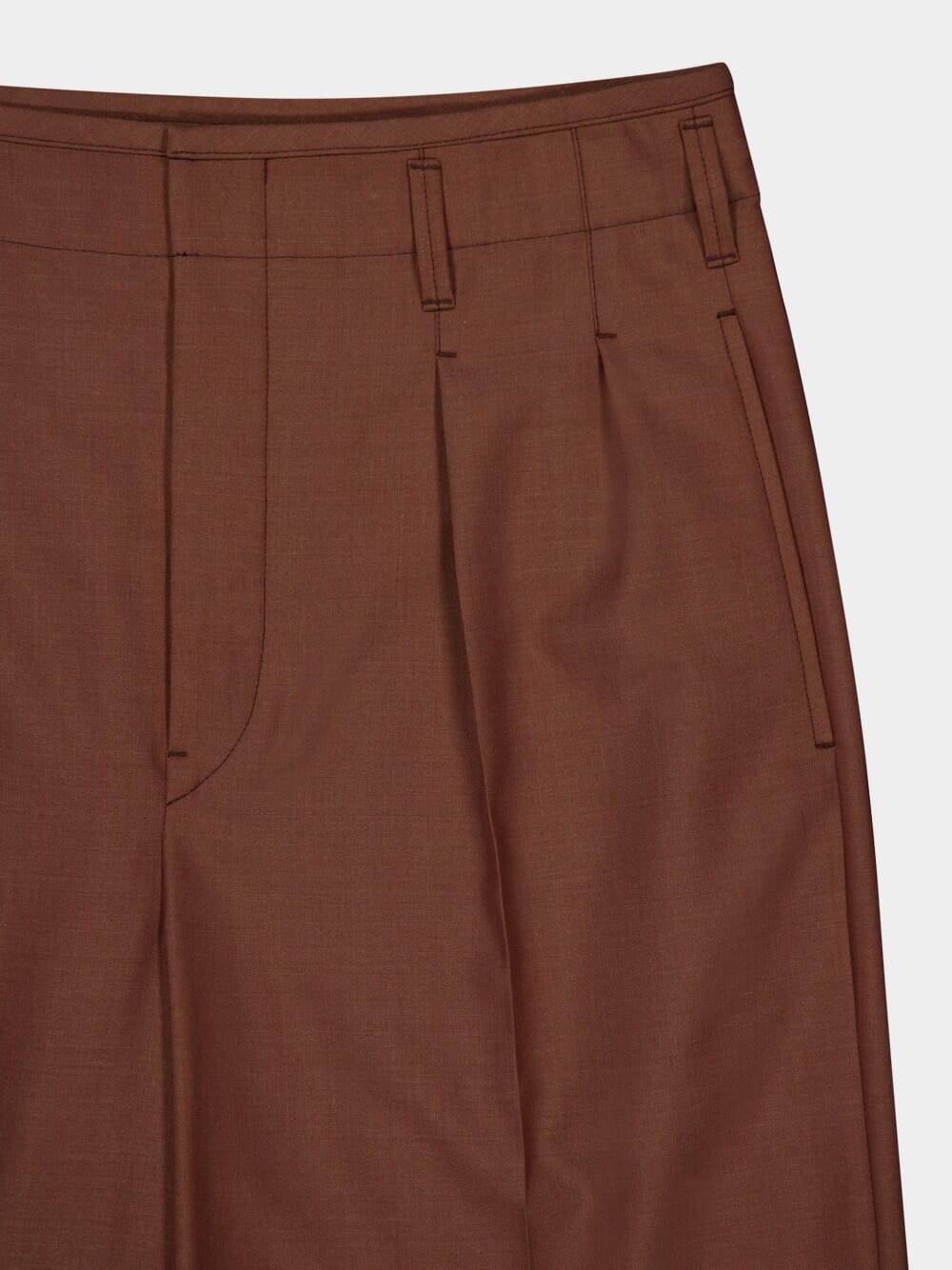 Brown Pleated Pants