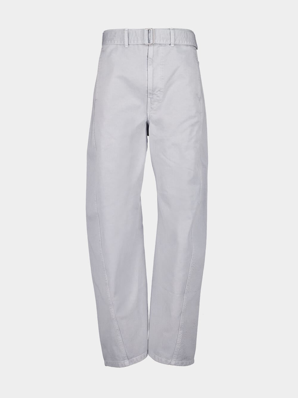 Snowy Blue Grey Twisted Belted Pants