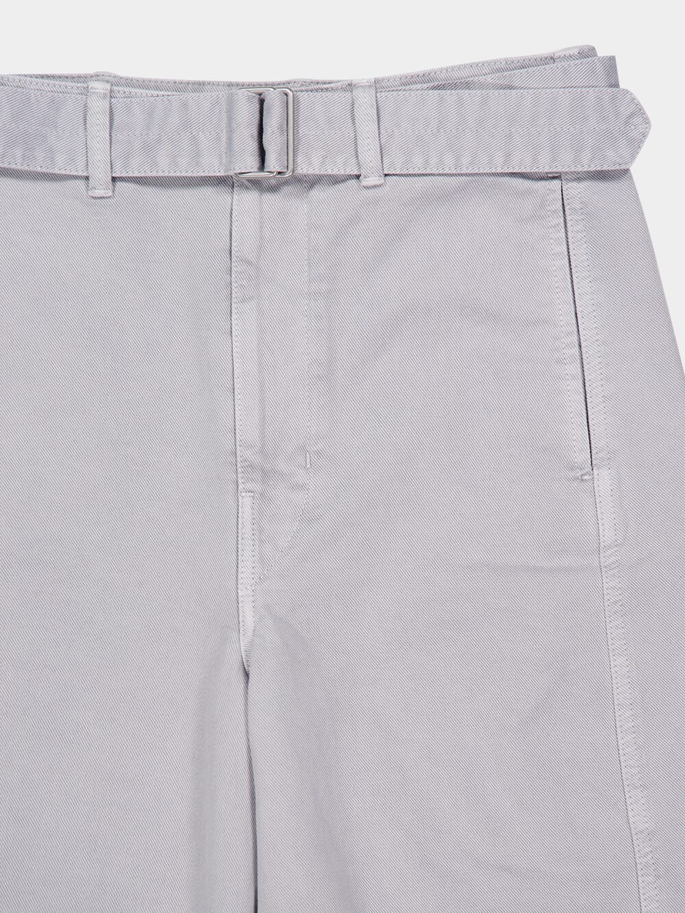 Snowy Blue Grey Twisted Belted Pants