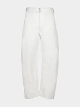 Lemaire Milk White Twisted Belted Denim Pants