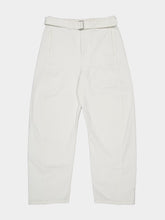 Lemaire Milk White Twisted Belted Denim Pants