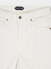 Tom Ford White Stretch Twill Denim Flare Pants