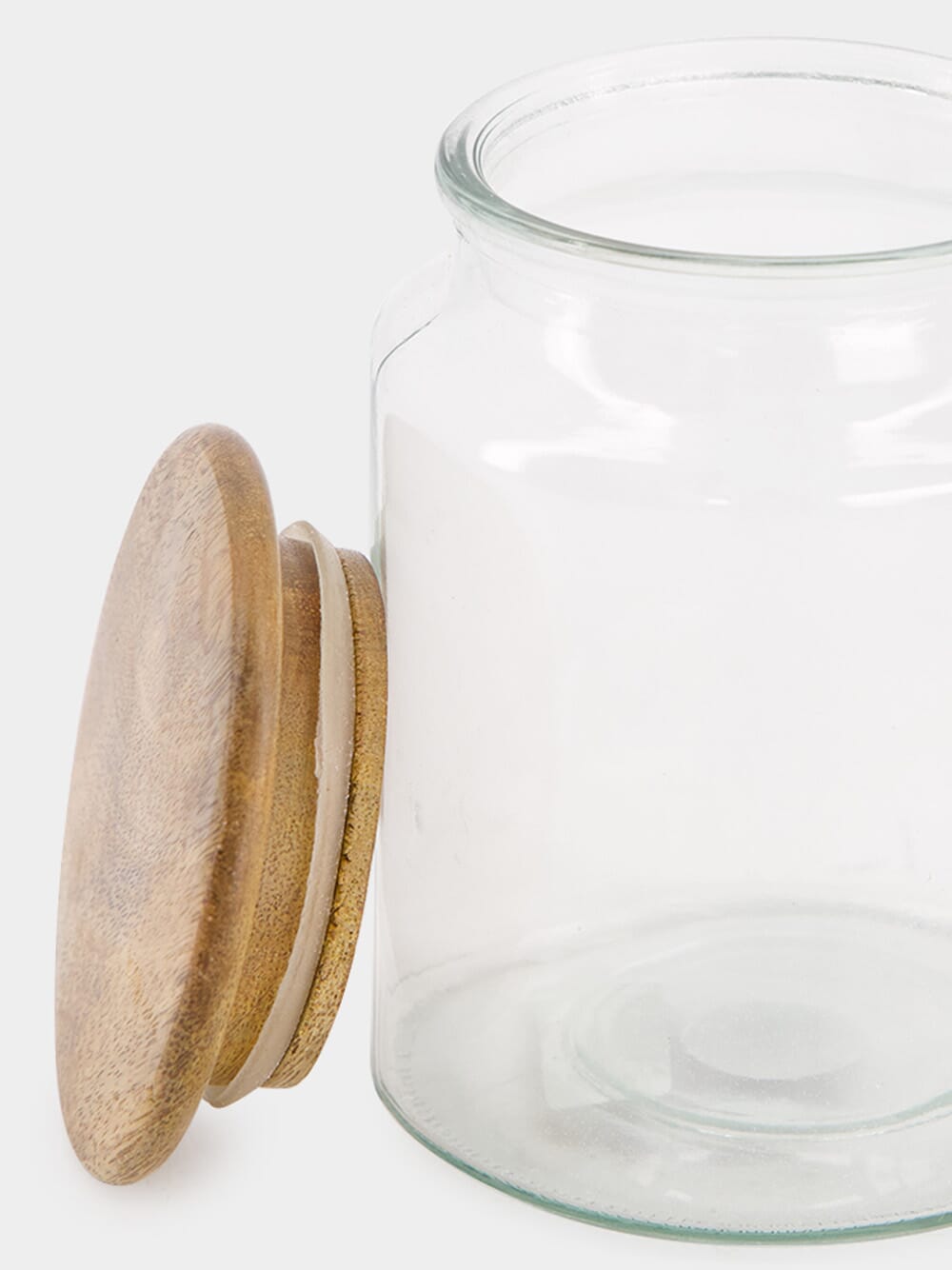 Glass Jar With Wooden Lid