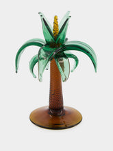 Gordiola Hand-Blown Green and Topaz Palm Tree Sculpture