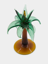 Gordiola Hand-Blown Green and Topaz Palm Tree Sculpture