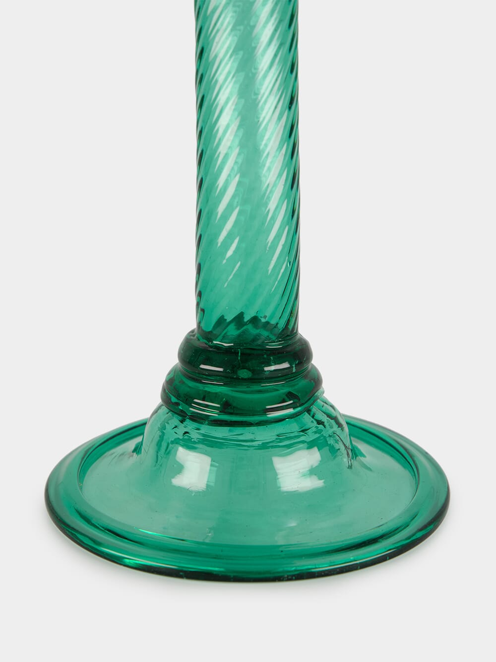 Green Palm Tree Glass Candelabra 40cm