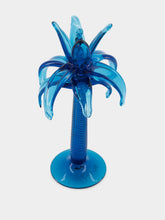 Gordiola Hand-Blown Turquoise Palm Tree Sculpture