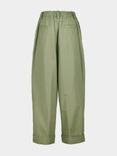 Marni Pale Mint Green Pleated Canvas Trousers