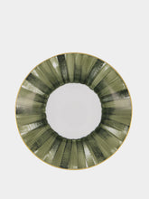 Marie Daâge Dinner Plate Coupe Panache in Snake Green and Khaki