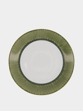 Marie Daâge Salad/Dessert Plate Coupe Panache in Snake Green and Khaki
