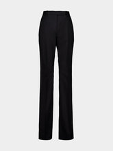 Tom Ford Black Wool Silk Blend Tailored Straight Pants