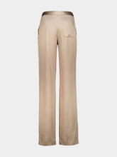 Tom Ford Desert Taupe Silk Satin Double Pleat Pants