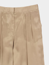 Tom Ford Desert Taupe Silk Satin Double Pleat Pants