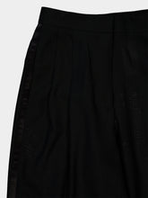Tom Ford Black Satin-Trimmed High-Waist Straight-Leg Trousers