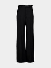 Tom Ford Black Grain de Poudre Wide-Leg Trousers