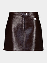 Courrèges Chocolate Reedition Vinyl Mini Skirt