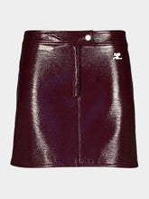 Courrèges Burgundy Reedition Vinyl Mini Skirt