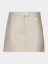 Courrèges Mastic Grey Reedition Vinyl Mini Skirt