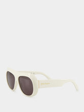Palm Angels White Elfin Oversized Pilot Sunglasses