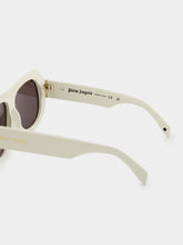 Palm Angels White Elfin Oversized Pilot Sunglasses