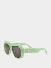 Palm Angels Light Green Elfin Oversized Pilot Sunglasses