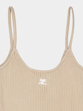Courrèges Sand Reedition Rib Knit Tank Top
