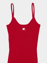 Courrèges Red Reedition Rib Knit Tank Top