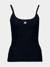 Courrèges Navy Rib Knit Tank Top